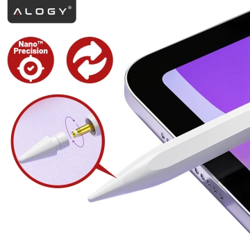 Alogy Magnetischer Stylus-Stift, Notiz- und Skizzenstift für Apple iPad Pro/Air/Mini, Weiß