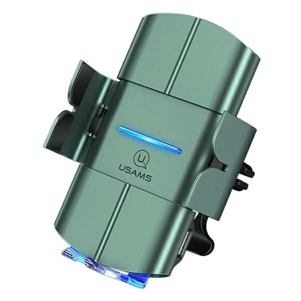 Uchwyt samochodowy do telefonu indukcyjny USAMS US-CD133 10W Automatic do kratki went. Starod CD133ZJ02 zielony/green 