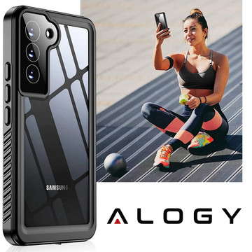 Etui wodoodporne do Samsung Galaxy S22 360 Alogy Pancerne Armor IP68 ze smyczką Czarne