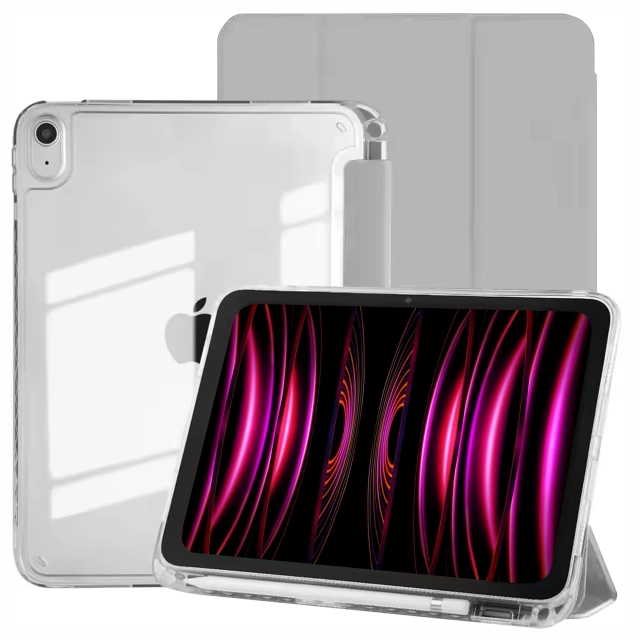 Etui do Apple iPad 11gen. 11" 2025 / 10gen. 10.9" 2022 Ochronne Hybrydowe z Miejscem na Rysik, Składana Okładka, Funkcja Podstawki, Alogy HybridBook™ Case – Szare