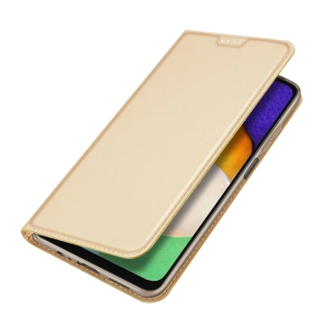 Dux Ducis Skin Pro Hülle für Samsung Galaxy A14 5G Flip Cover Card Wallet Stand Gold