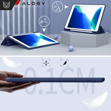 Hülle für Apple iPad 10.2 9 Gen 8/7 2021/2020/2019 Smart Pencil Case Alogy TPU Tablet Cover Marineblaues Glas