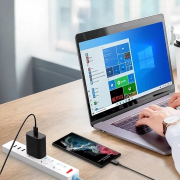 Original Samsung USB-C-auf-USB-C-Kabel EP-DW767 zum Aufladen, 1,8 m, 3 A, 25 W/45 W, Weiß