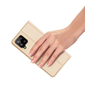 Dux Ducis Skin Pro Holster Cover mit Flip Cover für Samsung Galaxy A22 4G gold