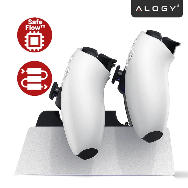 Podwójna stacja dokująca ładująca do kontrolera Pada do PlayStation 5 PS5 do 2 Padów Alogy Biała