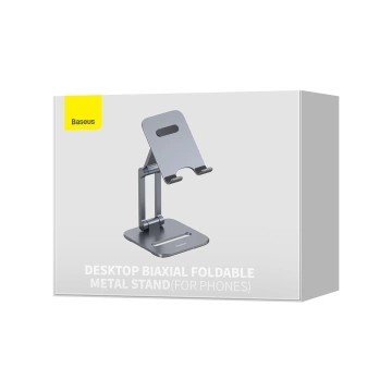 Baseus Desktop Biaxial Faltbarer Smartphone-Ständer aus Metall/Ständer grau (LUSZ000013)