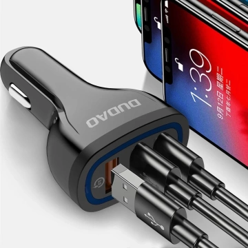 Dudao Autoladegerät Quick Charge Quick Charge 3.0 QC3.0 2.4A 18W 3x USB weiß (R7S weiß)