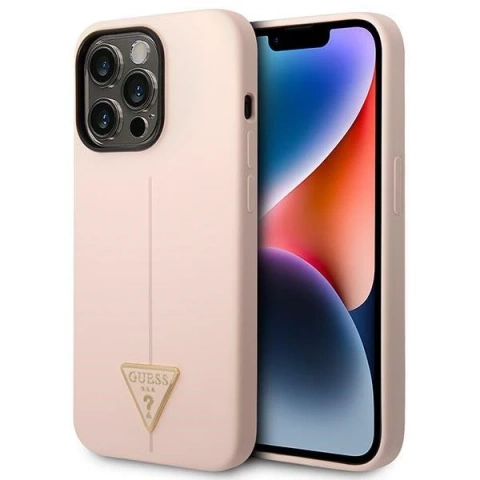 Etui Guess GUHCP14XSLTGP iPhone 14 Pro Max 6,7" różowy/pink hardcase Silicone Triangle