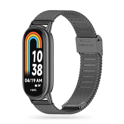 Milaneseband-Stahlarmband für Xiaomi Smart Band 8/ 8 NFC Schwarz