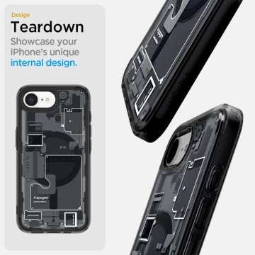 Etui für iPhone 16e Spigen Ultra Hybrid Mag MagSafe Zero One Schwarz