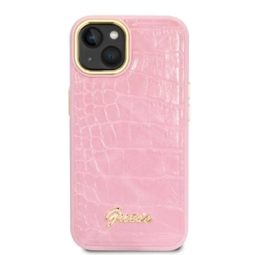Eti na telefon Guess GUHCP14MHGCRHP do Apple iPhone 14 Plus 6,7" różowy/pink hardcase Croco Collection