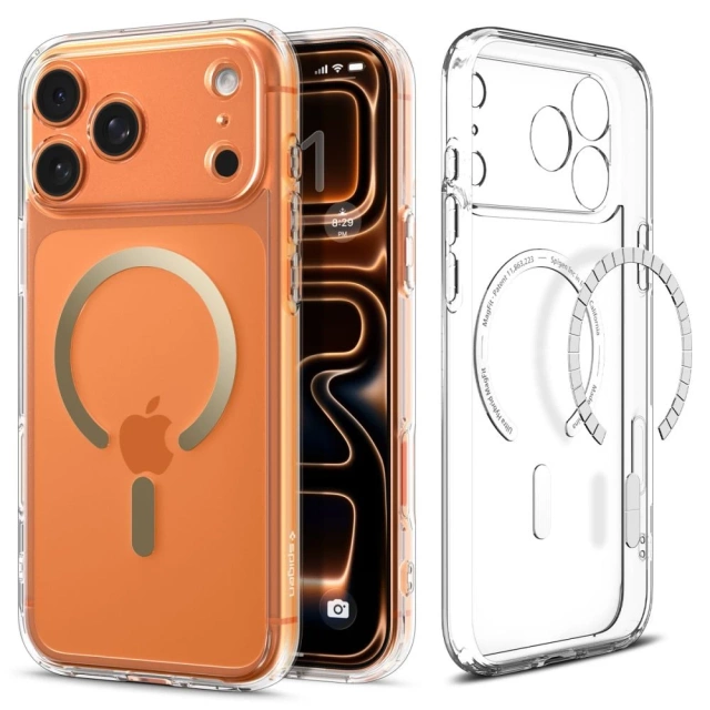 Etui do iPhone 17 Pro Spigen Ultra Hybrid Mag MagSafe Clear/Gold