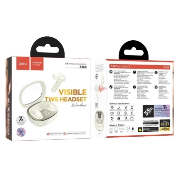 HOCO TWS EQ6 Kabellose Bluetooth-Kopfhörer Ladehülle Weiß