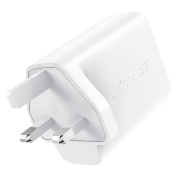 Acefast GaN Wandladegerät (UK Stecker) 2x USB Typ C 50W, Power Delivery, PPS, Q3 3.0, AFC, FCP (A32 UK)