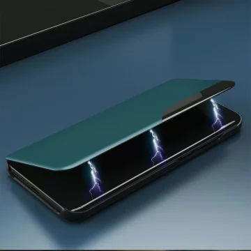 Eco Leather View Case elegante Hülle mit Flipcover und Standfunktion für Samsung Galaxy M33 5G schwarz