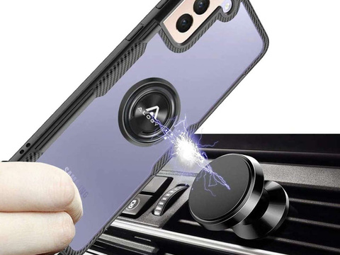 Etui Alogy Ring Holder Clear Armor für Samsung Galaxy S21 Plus schwarz