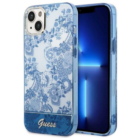 Etui Guess GUHCP14MHGPLHB do Apple iPhone 14 Plus 6,7"  niebieski/blue hardcase Porcelain Collection