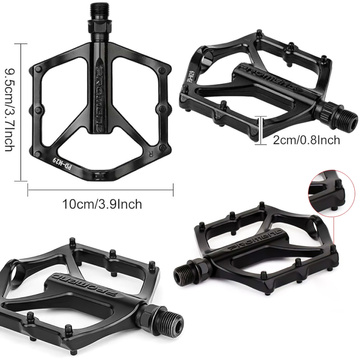 Plattform-Fahrradpedale für MTB-Fahrräder, Aluminium 9/16" Schwarzes Aluminium-Set [2 Stk.]