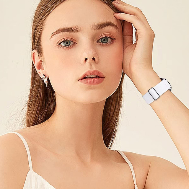 Pasek elastyczny Uniwersalny nylonowy Alogy Nylon opaska do zegarka Smartwatcha 20mm biały