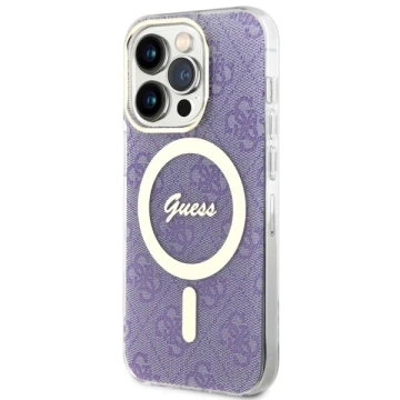 Guess GUHMP14LH4STU Handyhülle für Apple iPhone 14 Pro 6,1" lila/lila Hardcase 4G MagSafe