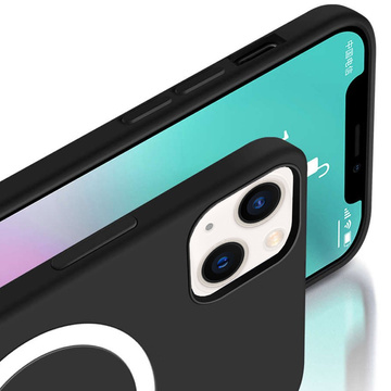 Hülle für MagSafe Ultra Slim Mag Alogy für Qi-Ladegeräte für Apple iPhone 13 Mini Black