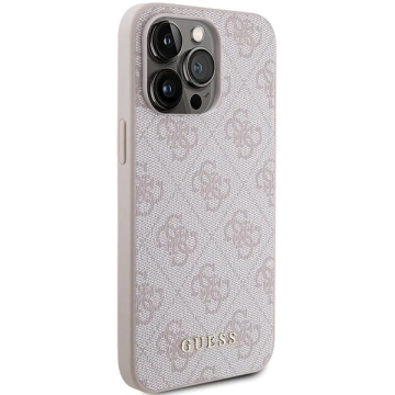 Guess GUHCP15XG4GFPI Hülle für iPhone 15 Pro Max 6,7" rosa/rosa Hartschale 4G Metall Gold Logo