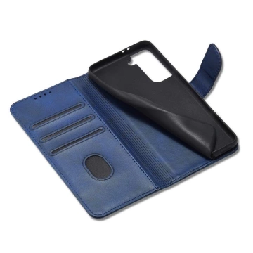 Magnet Case elegante Hülle mit Überschlag und Standfunktion für Samsung Galaxy S22 (S22 Plus) blau