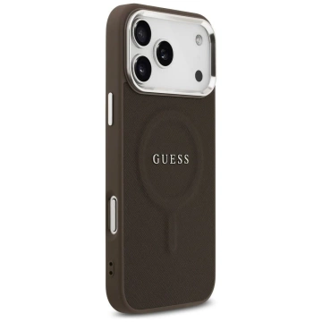 Etui Guess Classic Logo MagSafe na iPhone 17 Pro Max - Brązowe