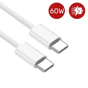 Kabel Apple USB-C do USB-C 1m, 60W, biały, trwały, oryginalny