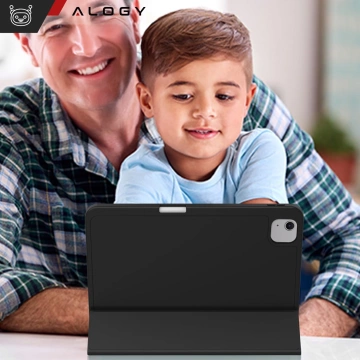 Etui ochronne z miejscem na rysik do Apple iPad Air 13" 2024/2025, iPad Pro 12.9" 2018-2022 Alogy Book Cover Case obudowa na tablet Czarne