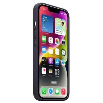 Original Apple Phone Case MPP63ZM/A für Apple iPhone 14 6.1" Ink/Ink Leather Case MagSafe