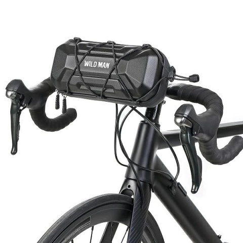 Wildman XT17 1L Vorbau-Fahrradtasche, PU, ​​EVA, wasserdicht, Schwarz