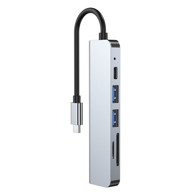 Hub Adapter USB V4-HUB 6w1 USB-C Grey