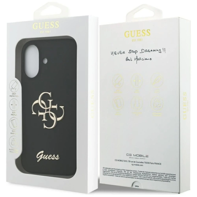 Etui Guess Silicone Big 4G Script do iPhone 17 Czarny