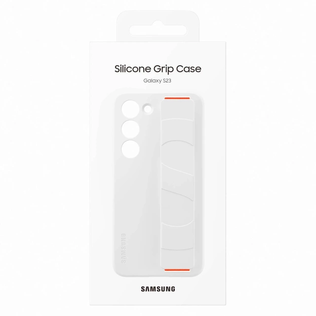 Etui Samsung Silicone Grip Cover do Samsung Galaxy S23 pokrowiec z paskiem na rękę białe (EF-GS911TWEGWW)