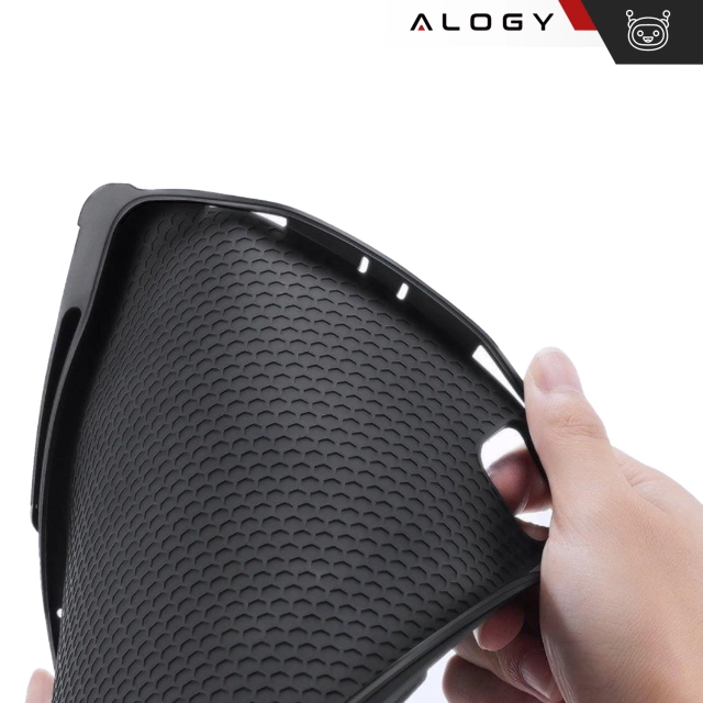 Etui ochronne z klawiaturą Alogy Keyboard case z miejscem na rysik klawiatura bezprzewodowa do Apple iPad Air 13" czarne + Szkło