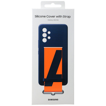 Original Samsung Silikon Cover Strap Hülle für Samsung Galaxy A53 5G Marineblau