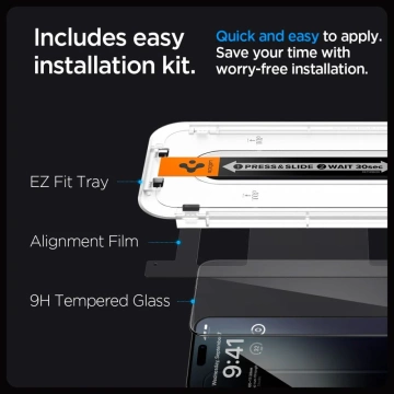 Spigen Glas.tR „Ez Fit“ FC 2er-Pack gehärtetes Glas für Apple iPhone 15 Pro Max Schwarz