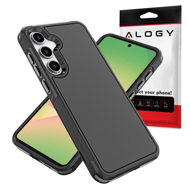 Etui do Samsung Galaxy A56 / A36 5G 2025 Pancerna Obudowa Ochronna na Telefon Wzmocniona Alogy HeavyDuty™️ Case Czarne + Szkło hartowane