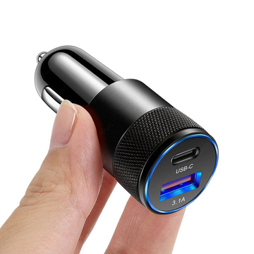 Alogy Autoladegerät USB-C Typ C USB 3.1A Schwarz 1 m Kabel USB-C auf Lightning Case