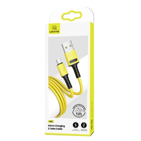 USAMS Kabel U52 microUSB 2A Schnellladung 1m gelb