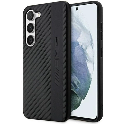 Etui AMG do Samsung Galaxy S23 HardCase Carbon Stripe&Embossed czarny