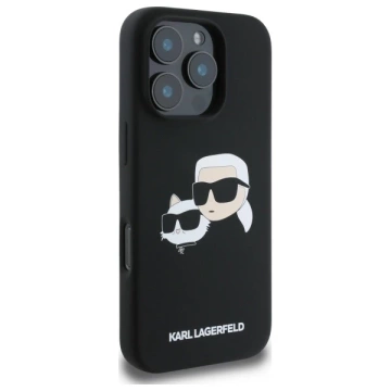 Etui Karl Lagerfeld Silicone Double Heads Print MagSafe do iPhone 16 Pro Max Black