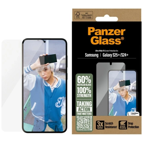 Gehärtetes Glas für Samsung Galaxy S25 Plus PanzerGlass Ultra-Wide Fit