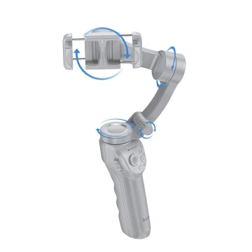 3-Achsen-Gimbal für Smartphone Hoco K24 mit Beleuchtung Grau