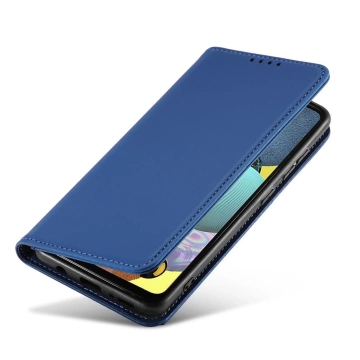 Magnetkartenetui Hülle für Samsung Galaxy A12 5G Tasche Brieftasche Kartenhalter blau