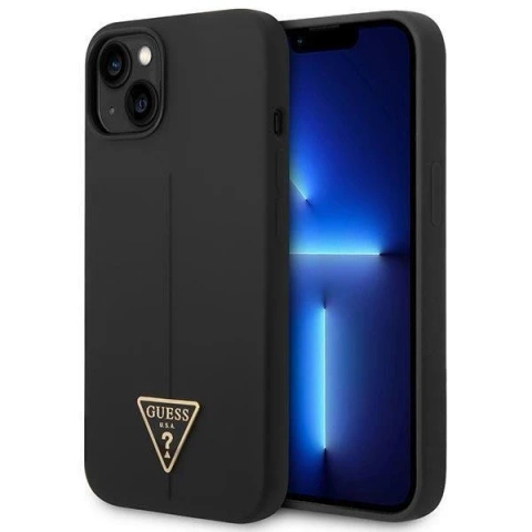 Etui Guess GUHCP14SSLTGK für Apple iPhone 14 6,1" Czarny/Black Hardcase Silicone Triangle