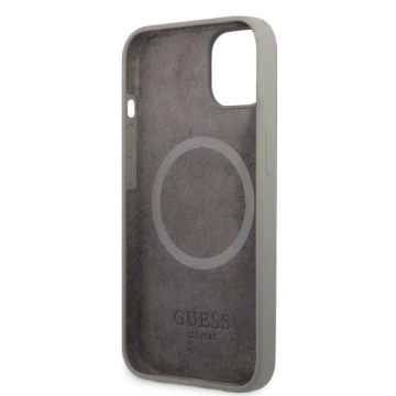 Etui Guess GUHMP13SSPLG do iPhone 13 mini 5,4" szary/grey Hard Case Silicone Logo Plate MagSafe