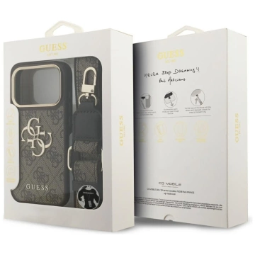 Etui Guess 4G Big Classic Logo Big Strap Metal Buttons do iPhone 17 Pro Brązowy