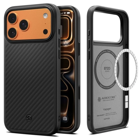 Etui do iPhone 17 Pro Max Spigen Enzo Aramid ”T” Mag MagSafe Black